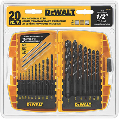Dewalt 20 Piece Black Oxide Drill Bit Set from GME Supply