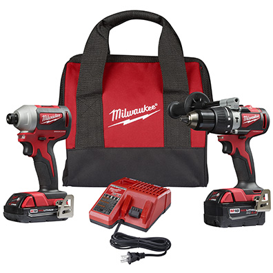 Milwaukee Electric Tool M18 Brushless 2-Tool Combo Kit, Hammer Drill & Impact Driver from GME Supply