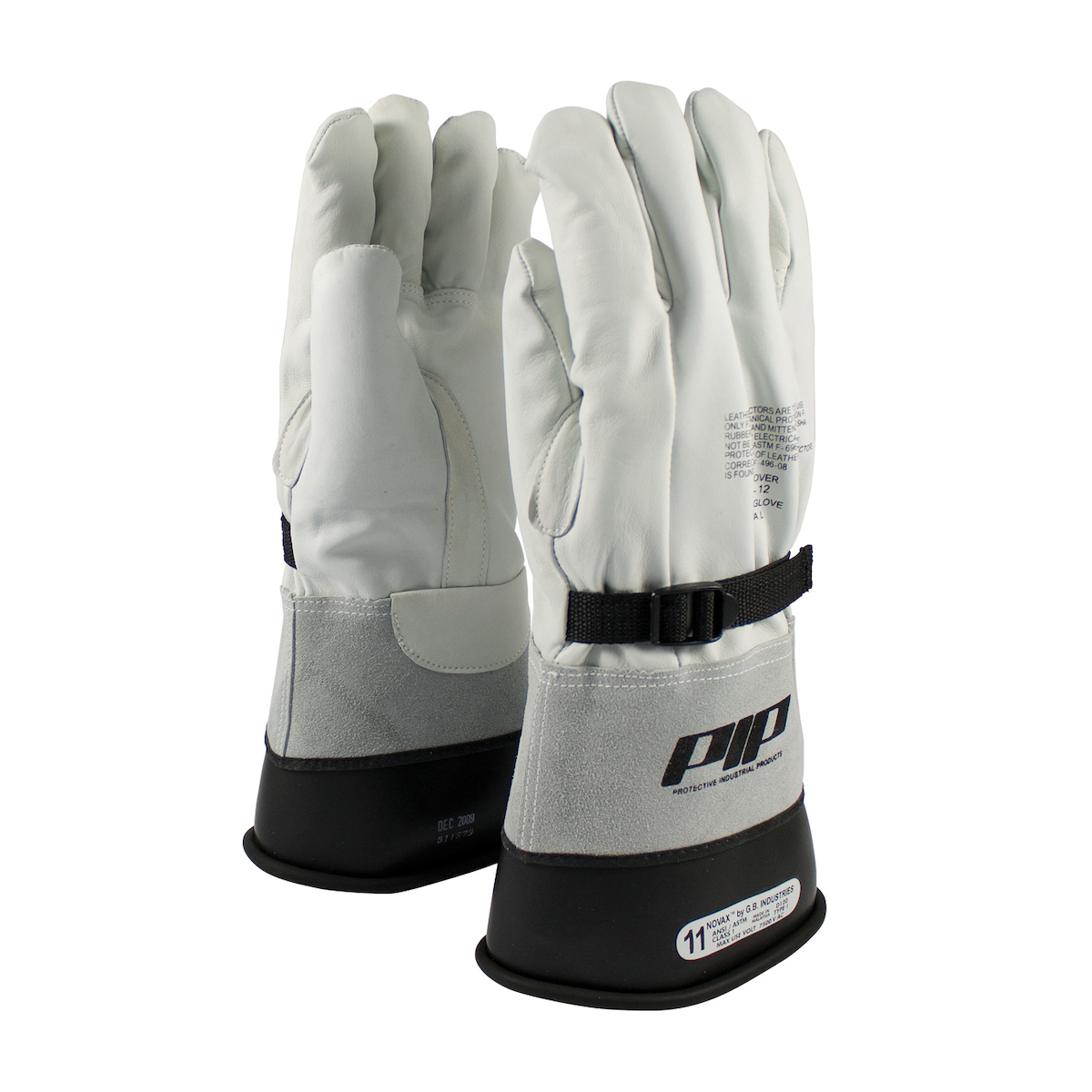 PIP Top Grain Gauntlet Cuff Cowhide Leather Protector for Class 1-2 Novax Gloves (Single Pair) from GME Supply