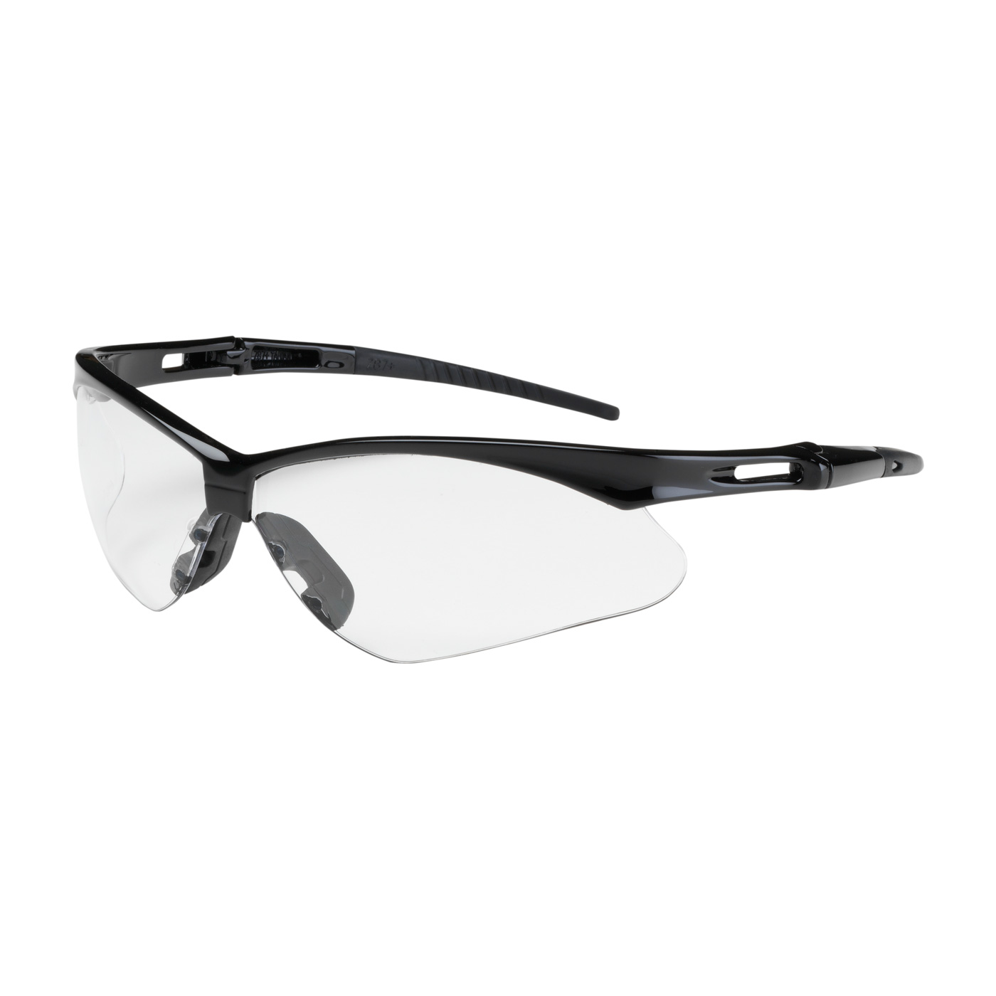 Semi-Rimless Safety Glasses with Black Frame, Clear Lens and from GME Supply