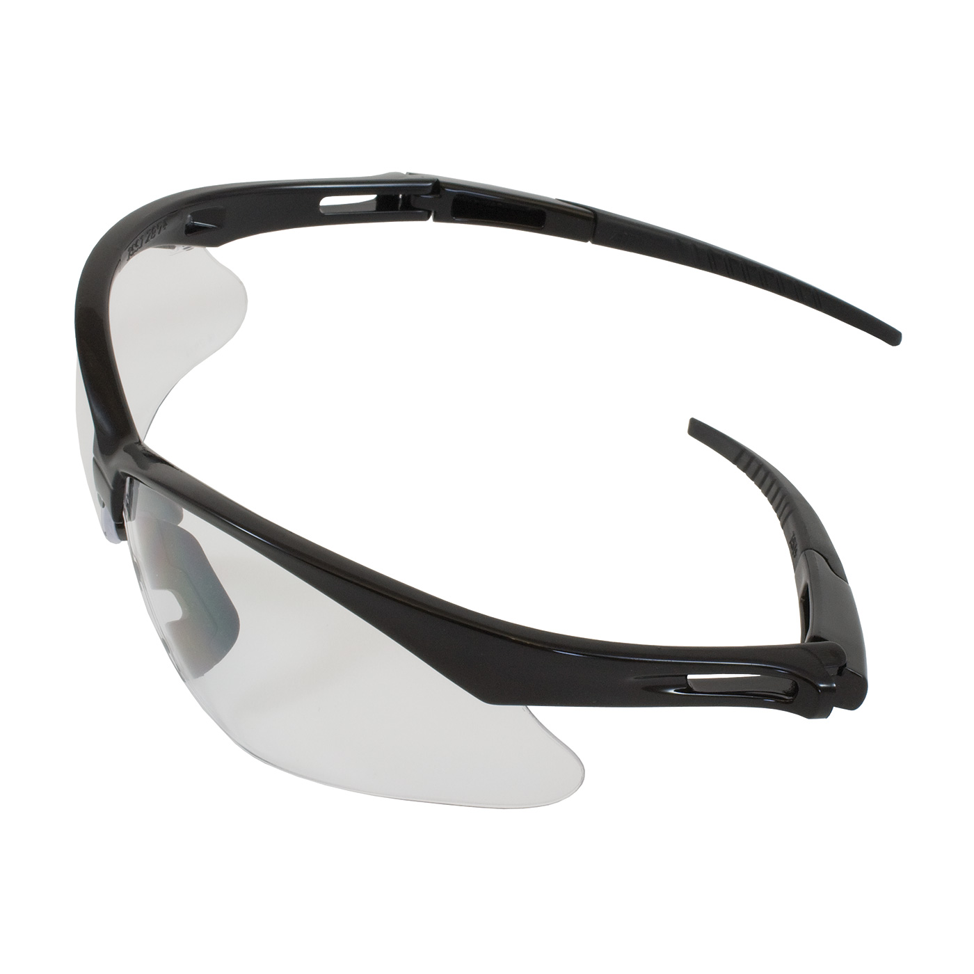 Semi-Rimless Safety Glasses with Black Frame, Clear Lens and from GME Supply