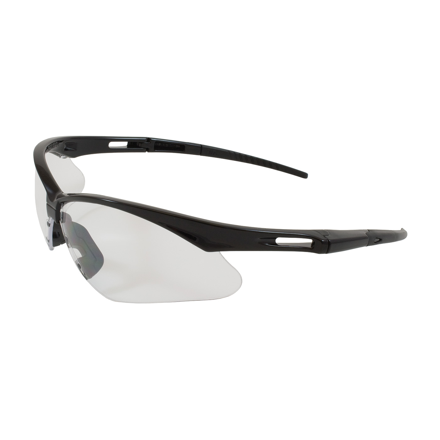 Semi-Rimless Safety Glasses with Black Frame, Clear Lens and from GME Supply