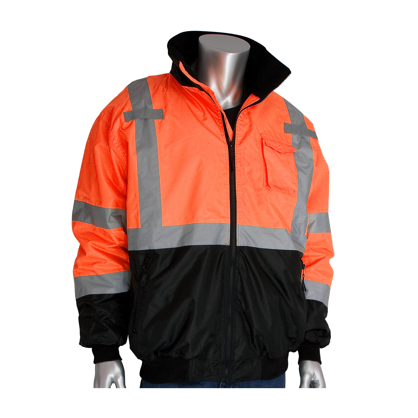 PIP ANSI Type R Class 3 Black Bottom Bomber Jacket/Zip-out Liner from GME Supply