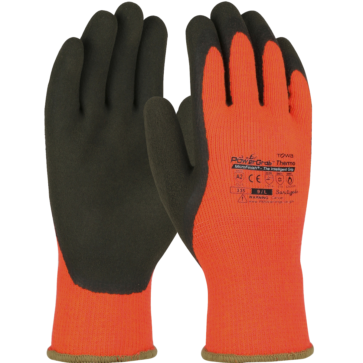 PowerGrab Thermo Hi-Vis Orange Acrylic A2 Cut Level Gloves from GME Supply