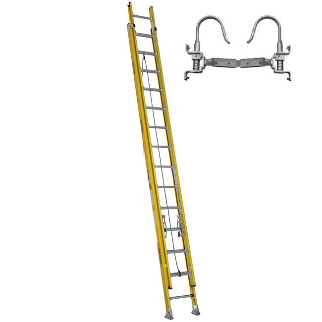 Werner 28 Foot Series Type 1AA Fiberglass Extension Ladder Kits with Hooks from GME Supply